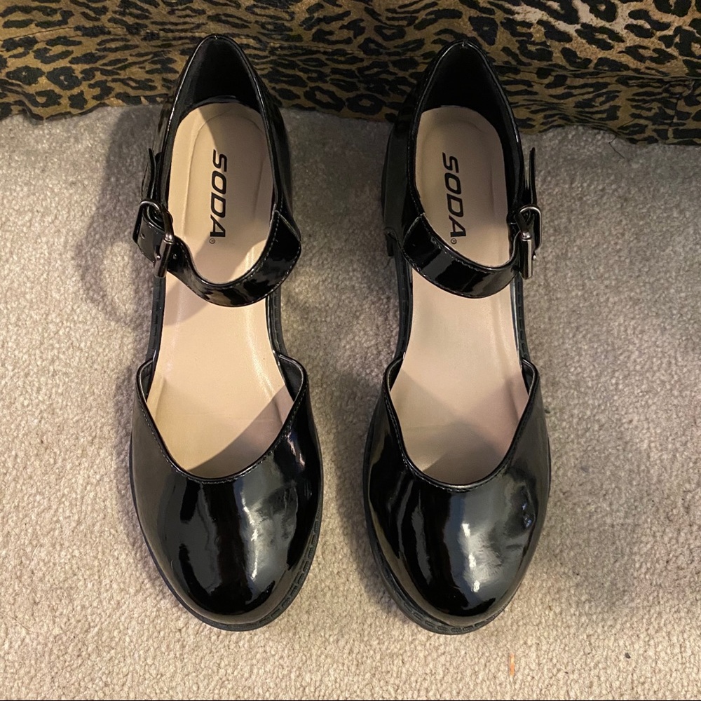 Soda Black Patent Shoes